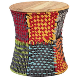 Pouf Etnico In Metallo E Legno Muticolor Visson características