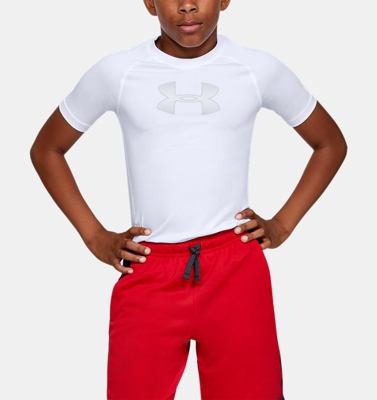 Maglia a manica corta HeatGear® Armour da ragazzo