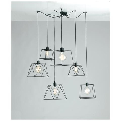 I-BROOKLYN-S6 - Lampadario con paralumi di varia forma 60 watt E27