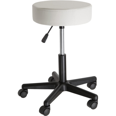 Tectake - Sgabello con ruote - sgabello con rotelle, sgabello ruote - bianco