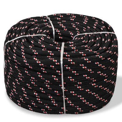 Corda Nautica in Polipropilene 12 mm 50 m Nera - ASUPERMALL