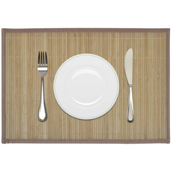 6 Tovagliette di Bamboo 30 x 45 cm Marrone - ASUPERMALL características