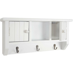 Portachiavi attaccapanni pensile HWC-A48 legno di paulonia bianco - MENDLER precio