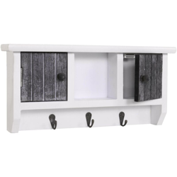 Portachiavi attaccapanni pensile HWC-A48 legno di paulonia grigio - MENDLER precio