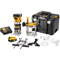 DEWALT DCW604P2-QW fresatrice 18v 2x5ah brushless adattatore base fissa valigetta tstak características