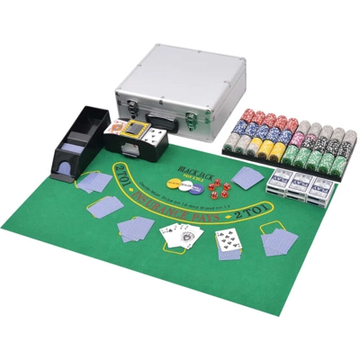 Set da Poker/Blackjack con 600 Chips Laser Alluminio - ASUPERMALL