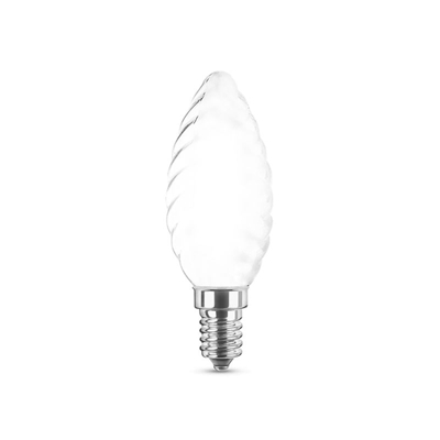 Nova Line - Lampadina Led Tortiglione Opale a Filamento C35 E14 6W Bianco Neutro 4000K