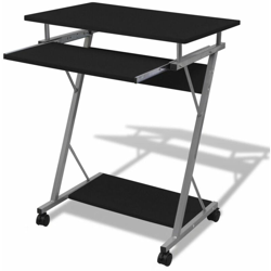 Asupermall - Scrivania per Computer con Ripiano Estraibile Nero en oferta