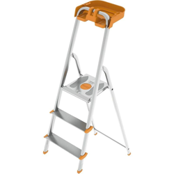 Colombo Scala ATTICA 3 gradini in alluminio con gradini e piedini antiscivolo e vaschetta portautensili ribaltabile EN131 MADE IN ITALY en oferta