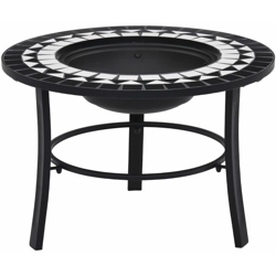 Braciere con Mosaico Nero e Bianco 68cm in Ceramica - ASUPERMALL precio