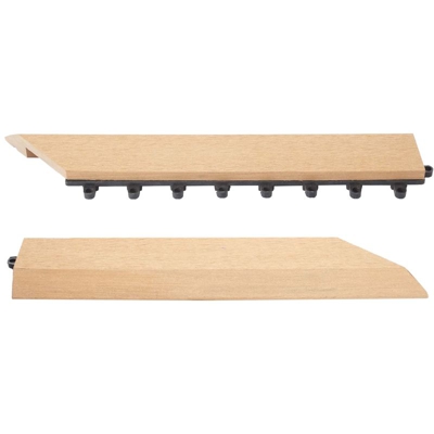 Set 2x listelli profilo per piastrelle Rhone T831 WPC 30x30cm teak destra con ganci - MENDLER
