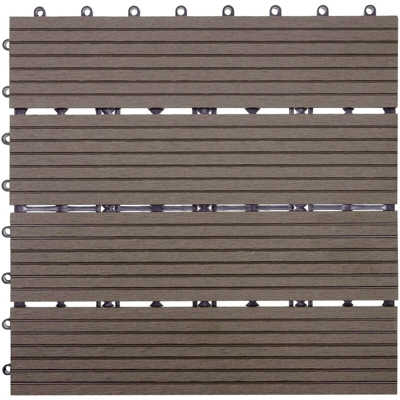 Piastrelle pavimentazione da esterno Rhone T831 WPC 30x30cm 11 pezzi 1mq marrone lineare - MENDLER