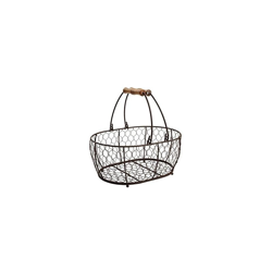 T&G Woodware Provence cestino ovale in filo metallico marrone, stile rustico, dimensioni medie precio