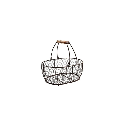 T&G Woodware Provence cestino ovale in filo metallico marrone, stile rustico, dimensioni medie