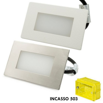 Wisdom - Segnapasso Led 3W IP65 da incasso per scatola 503 Bianco Neutro 4000K