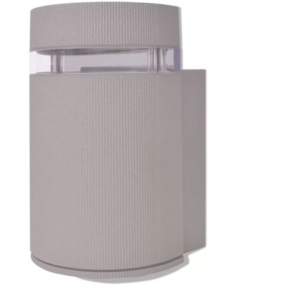 Luce da parete per esterno semi-cilindrica in alluminio grigio - VIDAXL