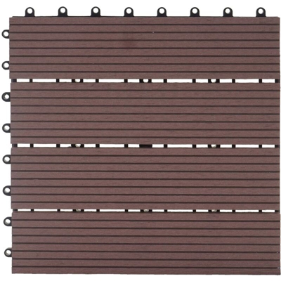 Piastrelle Premio pavimentazione da esterno Rhone T831 WPC 30x30cm 11 pezzi 1mq marrone lineare - MENDLER