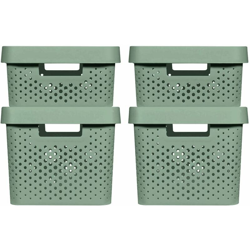 Curver Set Contenitori con Coperchio Infinity 4 pz 11L+17L Verde precio