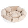 Ferplast Cesta-sofà Siesta Deluxe bianca con rivestimento beige - Set Tg. 8, L 82 x P 59,5 x H 25 cm