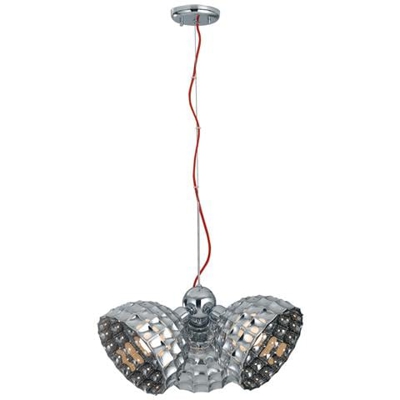 I-CALLAS-S3 - Lampadario a sospensione con tre paralumi cromati 20 watt E27