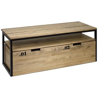Mobiletto Da Tv Icub3 Con Piano E Contenitore 40x120x45 Cm Nero