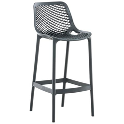 Sgabello Alto Outdoor Air in Polipropilene I Sgabello Impilabile Alt. 75 CM | Sgabello Bar Facile da Pulire I Sedia Design Carico Max 130 kg Grigio Scuro en oferta