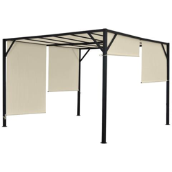 Gazebo Pergola Baldacchino Apribile Baia Acciaio Poliestere Avorio 4x3m precio
