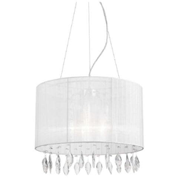 I-PATTY / S5 - Lampadario a sospensione con paralume bianco dalla forma semplice e cristalli 60 watt E27 características