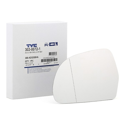 TYC Vetro Specchio Retrovisore AUDI,SKODA 302-0072-1 4F0857535AF,4F0857535AF Vetro Specchietto,Vetro specchio, Specchio esterno