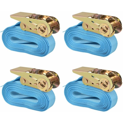Cinghie d¡¯Ancoraggio 4 pz a Cricchetto 0,8 T 6mx25mm Blu - ASUPERMALL