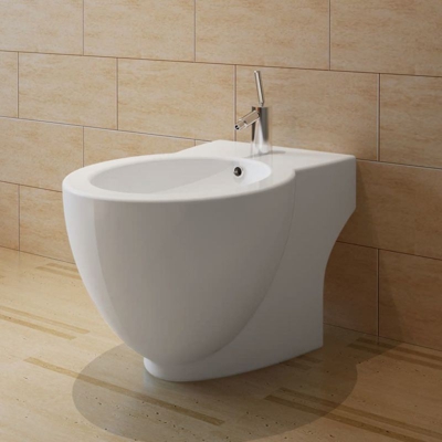 Bide Rotondo Bianco con Piede di Alta Qualita in Ceramica - ASUPERMALL
