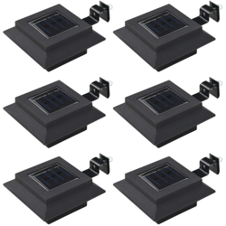 Lampade Solari da Esterni 6 pz a LED Quadrate 12 cm Nero - ASUPERMALL en oferta