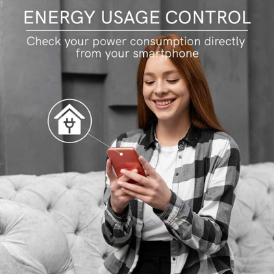 Presa Italiana 16A con Lettura Consumo - Smart WiFi compatibile con Alexa, Google e Smartphone - KING LED