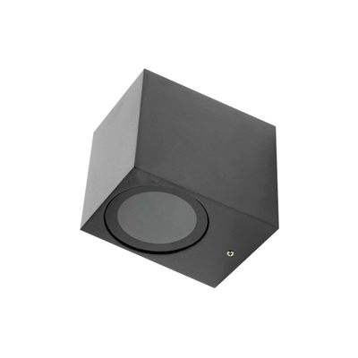 Applique esterno quadrato impermeabile IP54 1 x GU10 nero - LEDLEDITALIA