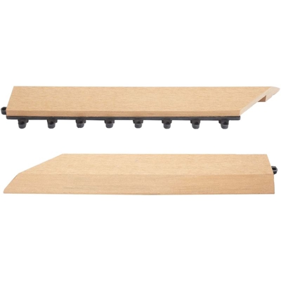 Set 2x listelli profilo per piastrelle Rhone T831 WPC 30x30cm teak sinistra con ganci - MENDLER