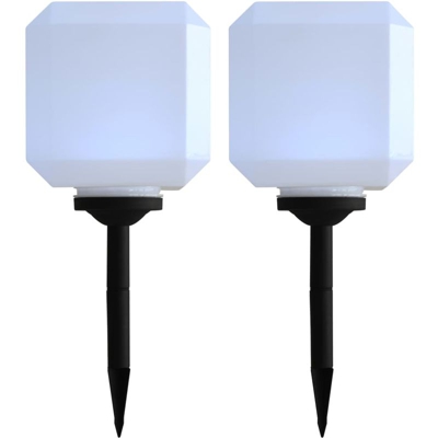 Lampade Solari da Esterni 2 pz a LED Cubiche 20 cm Bianco - VIDAXL