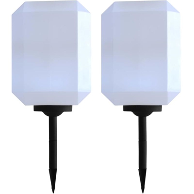 Lampade Solari da Esterni 2 pz a LED Cubiche 30 cm Bianco - VIDAXL
