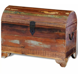 Cassa di Stoccaggio in Legno Massello di Recupero - ASUPERMALL en oferta