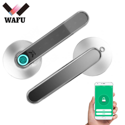 WAFU Bluetooth password smart serratura dell'impronta digitale ricaricabile singola maniglia blocca il portellone attorno massimo supporto 40 precio