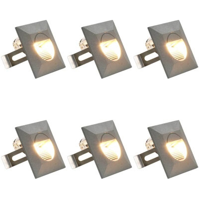 Lampade da Parete da Esterno a LED 6 pz 5 W Argento Quadrate - VIDAXL