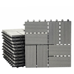 Piastrelle Premio pavimentazione da esterno Rhone T831 WPC 30x30cm 11 pezzi 1mq grigio quadrati - MENDLER precio