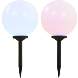 Lampade Solari da Esterni Sferiche 2 pz LED RGB 30 cm - VIDAXL en oferta
