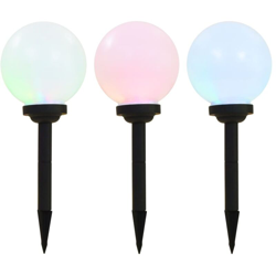 Lampade Solari da Esterni Sferiche 3 pz LED RGB 20 cm - VIDAXL características