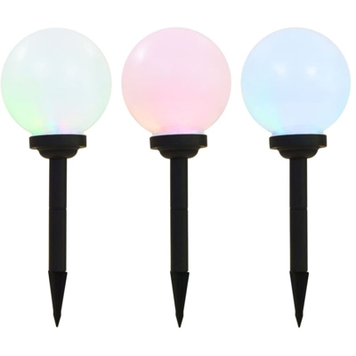 Lampade Solari da Esterni Sferiche 3 pz LED RGB 20 cm - VIDAXL
