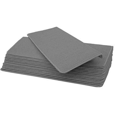 Tappetini per scale autoadesivi rettangolari HWC-G49 15 pezzi 65x25cm grigio - MENDLER