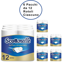 Ver carta igienica soffice & trapuntata 6 confezioni da 12 rotoli ciascuno - Scottonelle y sus características carta igienica soffice & trapuntata 6 confezioni da 12 rotoli ciascuno - Scottonelle precio