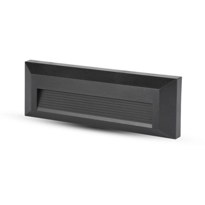 V-tac - Faretto Luci Led Segnapasso Rettangolare Carcassa Nera 3W Neutro 4000K IP65 Montaggio a Plafone SKU-1328
