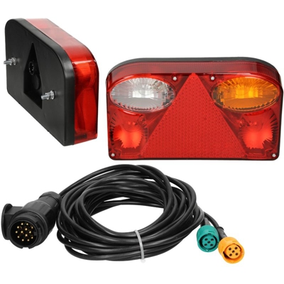Ecd Germany - 2x Kit fanali rimorchio 12V luci posteriori camion rimorchio 13 poli stop E11 5m