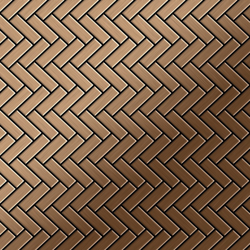Mosaico metallo solido Titanio spazzolato Amber rame spesso 1,6 mm ALLOY Herringbone-Ti-AB en oferta