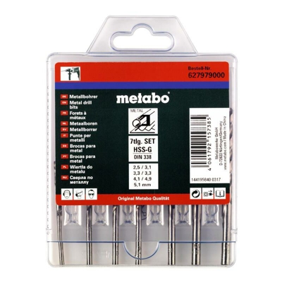 Metabo Serie punte per metalli HSS-G, 7 pezzi - 627979000